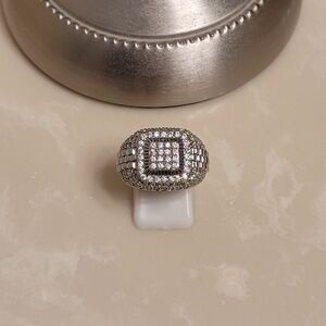 Men's Silver and CZ Ring Size 7